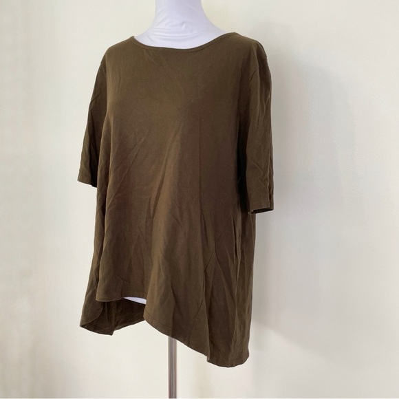 Madewell Zip Back Swing Shirt size Large Olive Green L - Picture 2 of 8